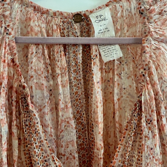 FP ONE (Free People) sheer top - multi color, metallic threads - M - Picture 6 of 9